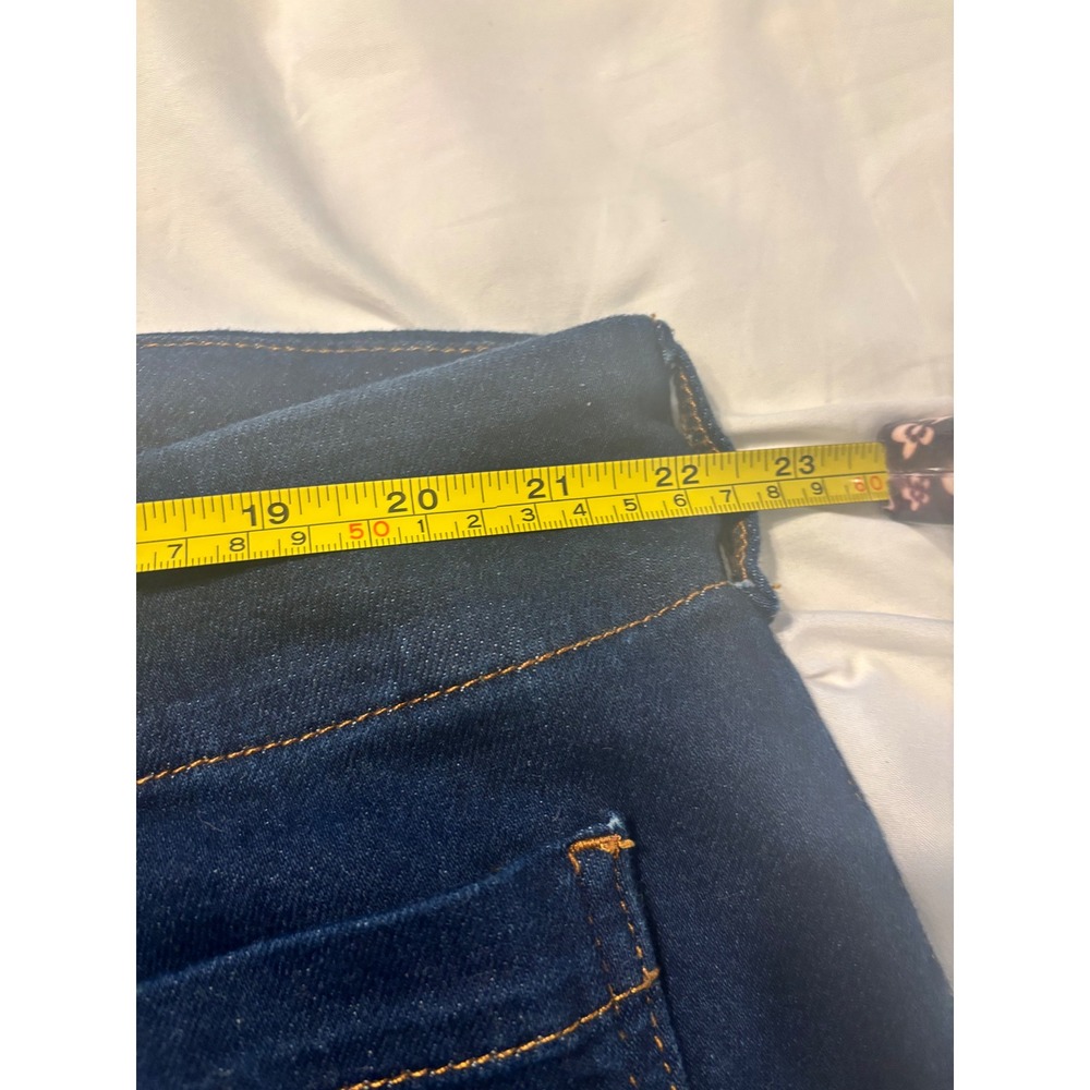 Maeve Colette Dark Wash High Rise Wide Leg Patch Pocket Denim Jeans Indigo Blue - Picture 3 of 7